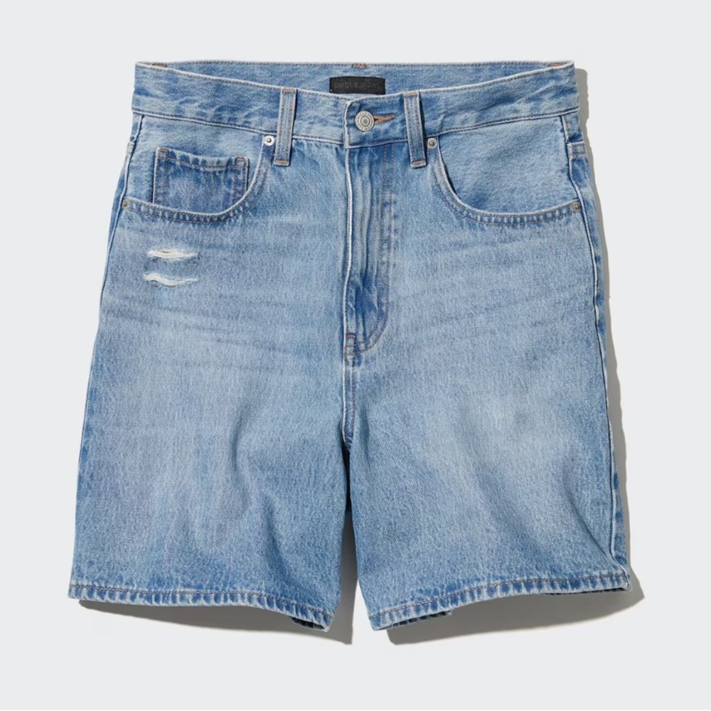 Light Wash High Rise Denim Uniqlo Shorts